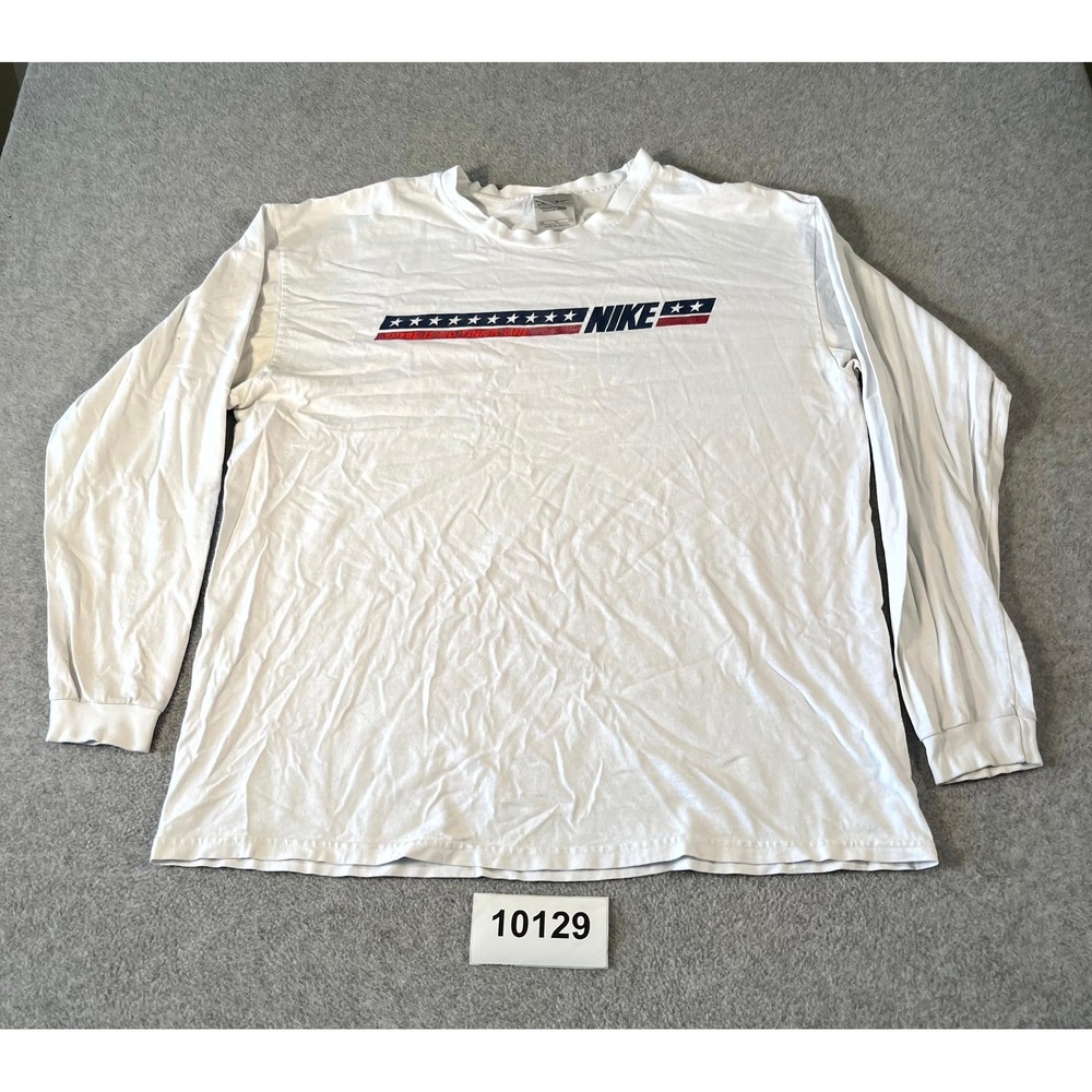 Vintage Nike T-Shirt Men XL White There is no Finish Line Graphic Print Crewneck